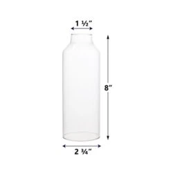 24 Sets Glass Candle Holder H-3.75" With 8" Candle Milk Bottle Chimney Tubes (48 Pcs) 7 24 Sets Glass Candle Holder H-3.75" With 8" Candle Milk Bottle Chimney Tubes (48 Pcs) -Home Decoration Discount gch022027 dim 1
