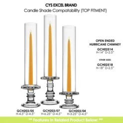 Case Of 24 - Glass Hurricane Candle Holder Shade Chimney Tube, H-14" D-2.5" -Home Decoration Discount gch02514 combo2