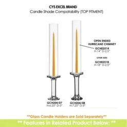 Case Of 24 - Glass Hurricane Candle Holder Shade Chimney Tube, H-14" D-2.5" -Home Decoration Discount gch02514 gch204 1
