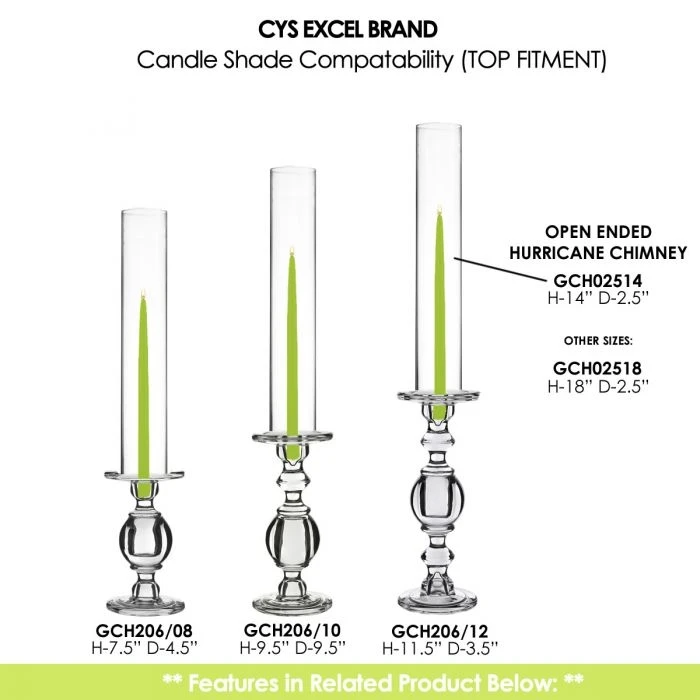 Glass Hurricane Candle Holder Shade Chimney Tube. D-2", 2.5", 3", 4", 4.75", 6" (Wholesale 24 PCS/Case) 6 Glass Hurricane Candle Holder Shade Chimney Tube. D-2", 2.5", 3", 4", 4.75", 6" (Wholesale 24 PCS/Case) - Image 6