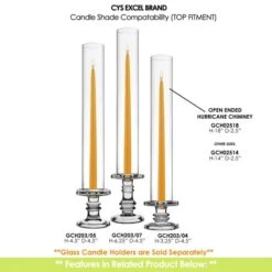 Case Of 24 - Glass Hurricane Candle Holder Shade Chimney Tube, H-18" D-2.5" -Home Decoration Discount gch02518 gch203