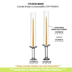 Case Of 24 - Glass Hurricane Candle Holder Shade Chimney Tube, H-18" D-2.5" -Home Decoration Discount gch02518 gch204 1
