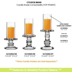 Case Of 24 - Glass Hurricane Candle Holder Shade Chimney Tube, H-6" D-3" -Home Decoration Discount gch03006 gch203