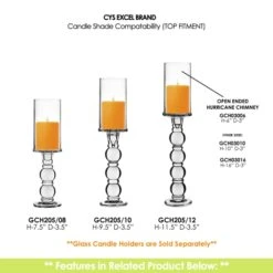 Case Of 24 - Glass Hurricane Candle Holder Shade Chimney Tube, H-6" D-3" -Home Decoration Discount gch03006 gch205