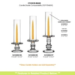Case Of 24 - Glass Hurricane Candle Holder Shade Chimney Tube, H-10" D-3" -Home Decoration Discount gch03010 gch203
