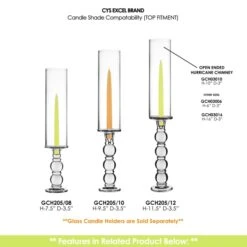 Case Of 24 - Glass Hurricane Candle Holder Shade Chimney Tube, H-10" D-3" -Home Decoration Discount gch03010 gch205