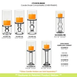 Case Of 24 - Glass Hurricane Candle Holder Shade Chimney Tube, H-10" D-4" -Home Decoration Discount gch04010 201 204 205 1