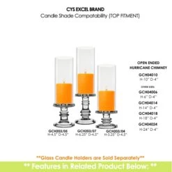 Case Of 24 - Glass Hurricane Candle Holder Shade Chimney Tube, H-10" D-4" -Home Decoration Discount gch04010 203