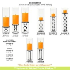 Case Of 12 - Glass Hurricane Candle Holder Shade Chimney Tube, H-14" D-4" -Home Decoration Discount gch04014 201 204 205 1