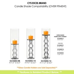 Glass Hurricane Candle Holder Shade Chimney Tube, H-14" - 24" D-4" (Wholesale 12 PCS/Case) 12 Glass Hurricane Candle Holder Shade Chimney Tube, H-14" - 24" D-4" (Wholesale 12 PCS/Case) -Home Decoration Discount gch04014 205
