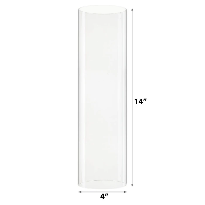 Glass Hurricane Candle Holder Shade Chimney Tube, H-14" - 24" D-4" (Wholesale 12 PCS/Case) 6 Glass Hurricane Candle Holder Shade Chimney Tube, H-14" - 24" D-4" (Wholesale 12 PCS/Case) - Image 6