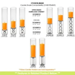 Case Of 12 - Glass Hurricane Candle Holder Shade Chimney Tube, H-18" D-4" -Home Decoration Discount gch04018 201 204 205 1
