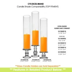 Case Of 12 - Glass Hurricane Candle Holder Shade Chimney Tube, H-18" D-4" -Home Decoration Discount gch04018 203