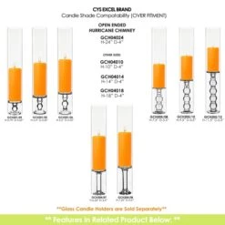 Case Of 12 - Glass Hurricane Candle Holder Shade Chimney Tube, H-24" D-4" -Home Decoration Discount gch04024 201 204 205