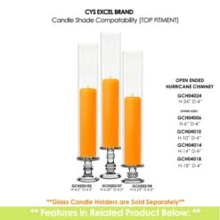 Case Of 12 - Glass Hurricane Candle Holder Shade Chimney Tube, H-24" D-4" -Home Decoration Discount gch04024 203