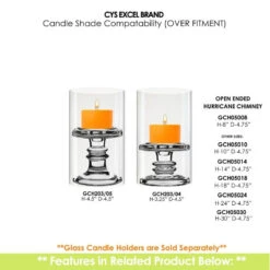 Case Of 12 - Glass Hurricane Candle Holder Shade Chimney Tube, H-8" D-4.75" -Home Decoration Discount gch05008 203 31449.1663200810.1280.1280