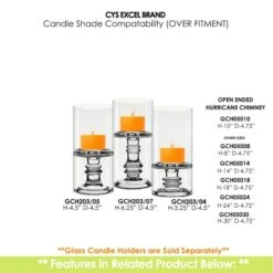 Case Of 12 - Glass Hurricane Candle Holder Shade Chimney Tube, H-10" D-4.75" -Home Decoration Discount gch05010 203