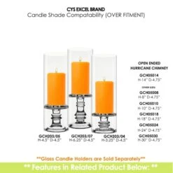 Case Of 6 - Glass Hurricane Candle Holder Shade Chimney Tube, H-14" D-4.75" -Home Decoration Discount gch05014 203