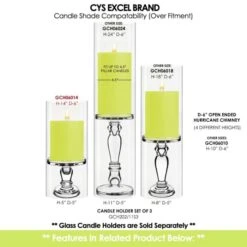 Case Of 4 - Glass Hurricane Candle Holder Shade Chimney Tube, H-14" D-6" -Home Decoration Discount gch06014 202