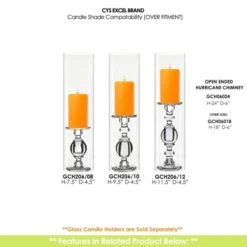 Case Of 4 - Glass Hurricane Candle Holder Shade Chimney Tube, H-24" D-6" -Home Decoration Discount gch06024 206