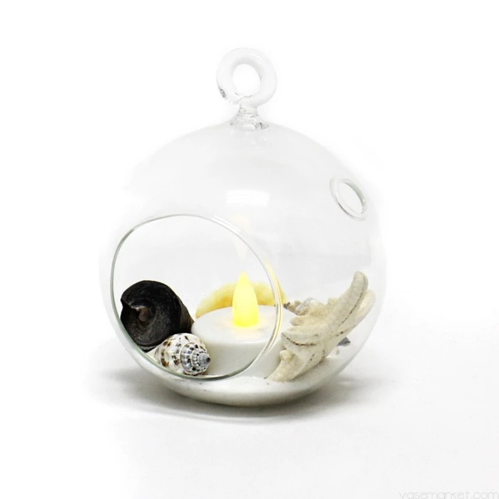 Case Of 48 - Glass Hanging Orb Plant Terrarium Tealight Candle Holder, H-4.5" D-4" 6 Case Of 48 - Glass Hanging Orb Plant Terrarium Tealight Candle Holder, H-4.5" D-4" - Image 6