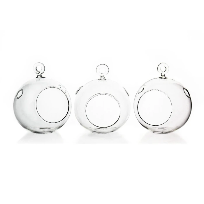 Case Of 48 - Glass Hanging Orb Plant Terrarium Tealight Candle Holder, H-4.5" D-4" 5 Case Of 48 - Glass Hanging Orb Plant Terrarium Tealight Candle Holder, H-4.5" D-4" - Image 5