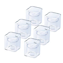Case Of 144 - Glass Reversible Block Tealight Candle Holder, H-2.5" W-2.5" -Home Decoration Discount gch108 03 sixpack.2000 06154.1663187347.1280.1280