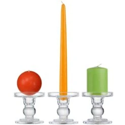 Bubble Glass Dual Use Pillar Taper Candle Holder, H-3.75" W-3.25" (Wholesale 24 PCS/Case) -Home Decoration Discount gch201 04 800x800 1