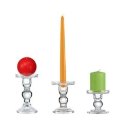 Glass Candle Holder Set Of 3 (D-3" H-3.5" | 4.5" | 5.5") 29 Glass Candle Holder Set Of 3 (D-3" H-3.5" | 4.5" | 5.5") -Home Decoration Discount gch201 06 s3 800