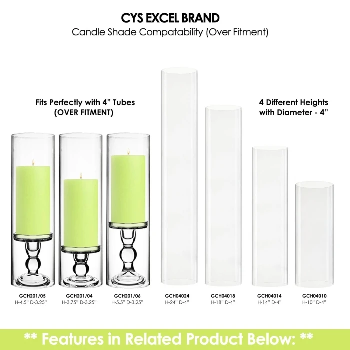 Glass Candle Holder Set Of 3 (D-3" H-3.5" | 4.5" | 5.5") 4 Glass Candle Holder Set Of 3 (D-3" H-3.5" | 4.5" | 5.5") - Image 4