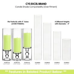 Glass Taper Candle Holders. H-3.75", 4.5", 5.5", D-3.25" (Wholesale Pack Of 24 Pcs) -Home Decoration Discount gch201 gch040 1 1