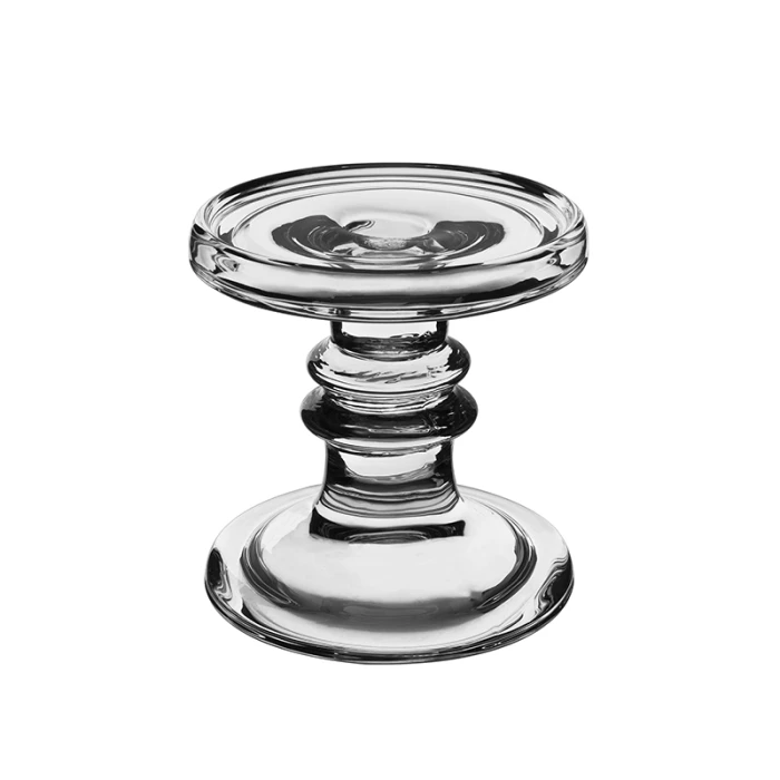 Classic Glass Dual Use Pillar Taper Candle Holder, H-4.5" W-4.5" (Wholesale 12 PCS/Case) 6 Classic Glass Dual Use Pillar Taper Candle Holder, H-4.5" W-4.5" (Wholesale 12 PCS/Case) - Image 6