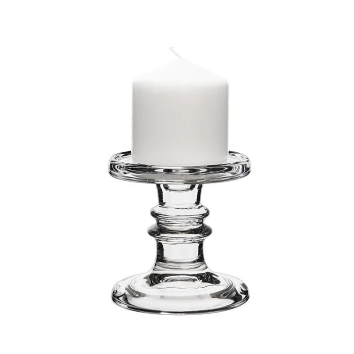 Classic Glass Dual Use Pillar Taper Candle Holder, H-4.5" W-4.5" (Wholesale 12 PCS/Case) 7 Classic Glass Dual Use Pillar Taper Candle Holder, H-4.5" W-4.5" (Wholesale 12 PCS/Case) - Image 7