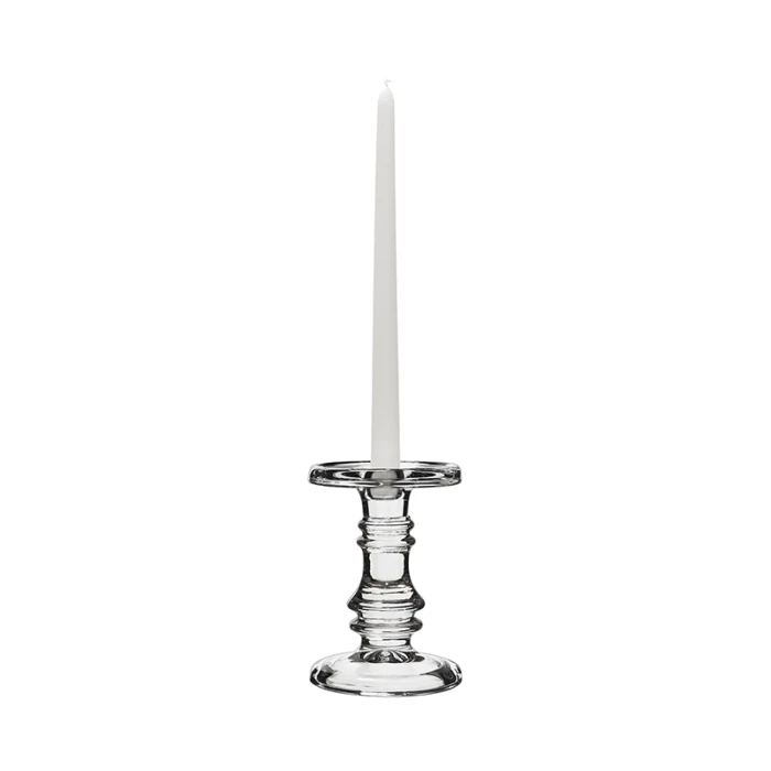 Classic Glass Dual Use Pillar Taper Candle Holder, H-6.25" W-4.5" (Wholesale 12 PCS/Case) 6 Classic Glass Dual Use Pillar Taper Candle Holder, H-6.25" W-4.5" (Wholesale 12 PCS/Case) - Image 6
