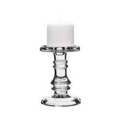 Classic Glass Dual Use Pillar Taper Candle Holder, H-6.25" W-4.5" (Wholesale 12 PCS/Case) 15 Classic Glass Dual Use Pillar Taper Candle Holder, H-6.25" W-4.5" (Wholesale 12 PCS/Case) -Home Decoration Discount gch203 07 details 07
