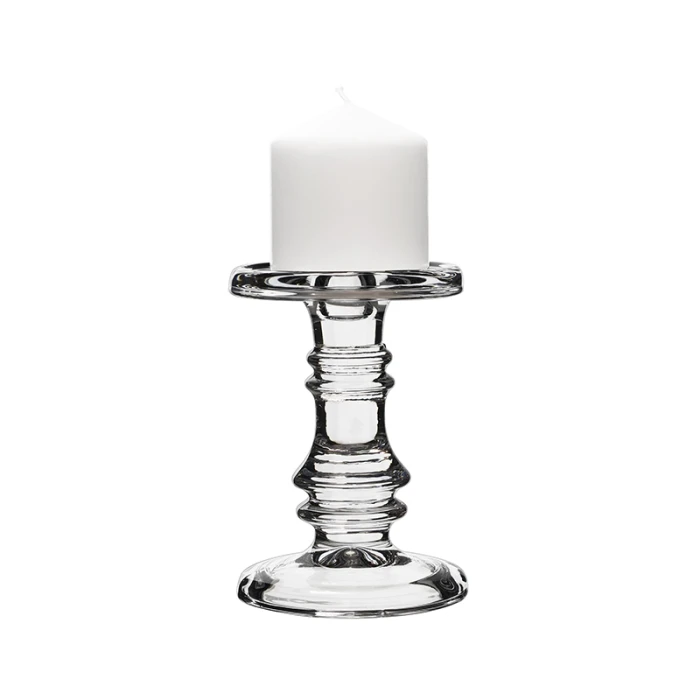 Classic Glass Dual Use Pillar Taper Candle Holder, H-6.25" W-4.5" (Wholesale 12 PCS/Case) 7 Classic Glass Dual Use Pillar Taper Candle Holder, H-6.25" W-4.5" (Wholesale 12 PCS/Case) - Image 7