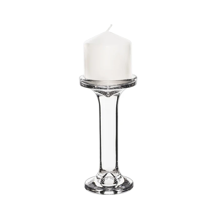 Modern Glass Dual Use Pillar Taper Candle Holder, H-7.25" W-3" (Wholesale 12 PCS/Case) 5 Modern Glass Dual Use Pillar Taper Candle Holder, H-7.25" W-3" (Wholesale 12 PCS/Case) - Image 5