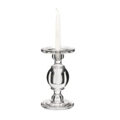 Baluster Glass Dual Use Pillar Taper Candle Holder, H-7.5" W-4.5" (Wholesale 6 PCS/Case) -Home Decoration Discount gch206 08 details 06