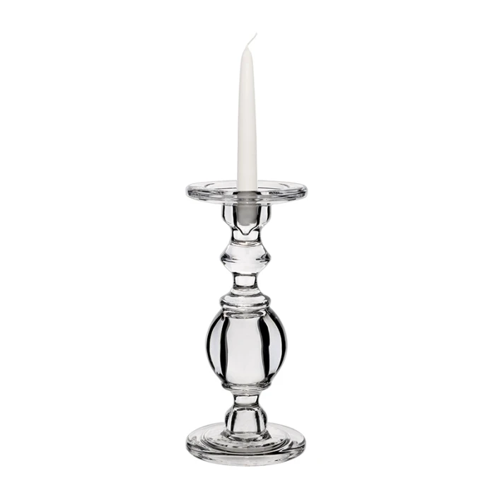Baluster Glass Dual Use Pillar Taper Candle Holder, H-9.5" W-4.5" (Wholesale 6 PCS/Case) 7 Baluster Glass Dual Use Pillar Taper Candle Holder, H-9.5" W-4.5" (Wholesale 6 PCS/Case) - Image 7