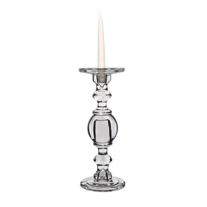 Baluster Glass Dual Use Pillar Taper Candle Holder, H-11.5" W-4.5" (Wholesale 6 PCS/Case) 7 Baluster Glass Dual Use Pillar Taper Candle Holder, H-11.5" W-4.5" (Wholesale 6 PCS/Case) - Image 7