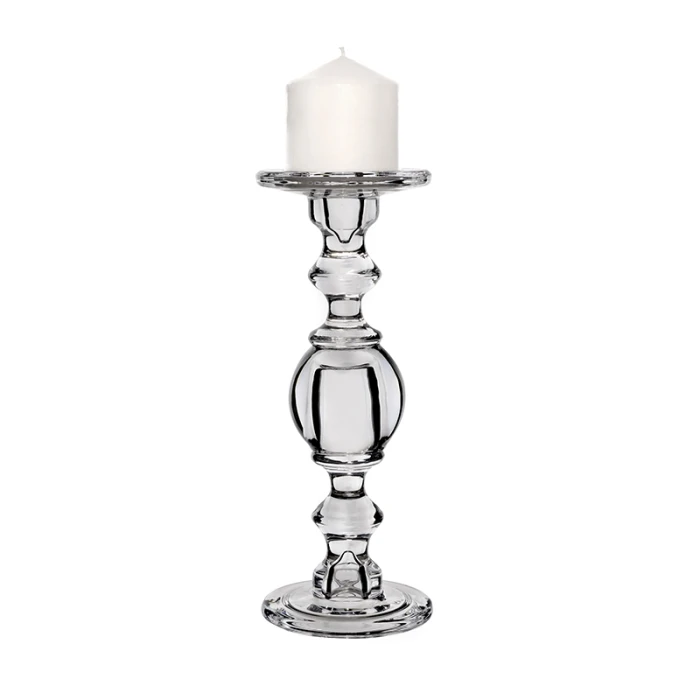 Baluster Glass Dual Use Pillar Taper Candle Holder, H-11.5" W-4.5" (Wholesale 6 PCS/Case) 6 Baluster Glass Dual Use Pillar Taper Candle Holder, H-11.5" W-4.5" (Wholesale 6 PCS/Case) - Image 6