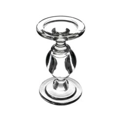 Set Of 3 Baluster Glass Dual Use Pillar Taper Candle Holders, H-7.5" H-9.5" H-11.5" (Wholesale 2 SETS/Case) -Home Decoration Discount gch206 12s3 details 01