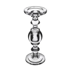Set Of 3 Baluster Glass Dual Use Pillar Taper Candle Holders, H-7.5" H-9.5" H-11.5" (Wholesale 2 SETS/Case) -Home Decoration Discount gch206 12s3 details 07