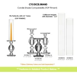 Baluster Glass Dual Use Pillar Taper Candle Holder, H-7.5" W-4.5" (Wholesale 6 PCS/Case) -Home Decoration Discount gch206 to top 2