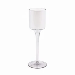 Case Of 36 - White Glass Long Stem Candle Holder, H-7.5" D-2" -Home Decoration Discount gch331wt 01 1