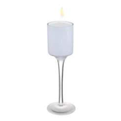 Case Of 36 - White Glass Long Stem Candle Holder, H-7.5" D-2" -Home Decoration Discount gch331wt 03 1000