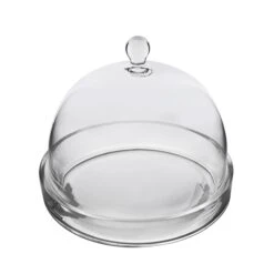 Glass Bell Dome Cloche With Glass Tray Base, H-8.5" D-10" (Wholesale 4 PCS/Case) 8 Glass Bell Dome Cloche With Glass Tray Base, H-8.5" D-10" (Wholesale 4 PCS/Case) -Home Decoration Discount gcl109 details 01