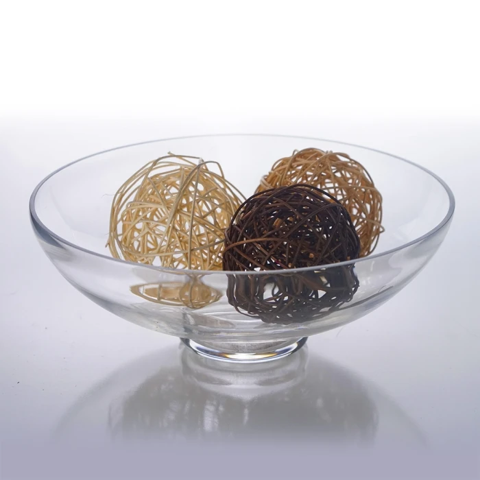 Glass Footed Decorative Bowl, H-4.5" D-12" (Wholesale 3 PCS/Case) 5 Glass Footed Decorative Bowl, H-4.5" D-12" (Wholesale 3 PCS/Case) - Image 5