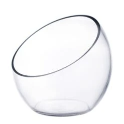 Case Of 4 - Glass Slant Cut Pod Terrarium Bowl, H-9" W"10 -Home Decoration Discount gcu064.1.800