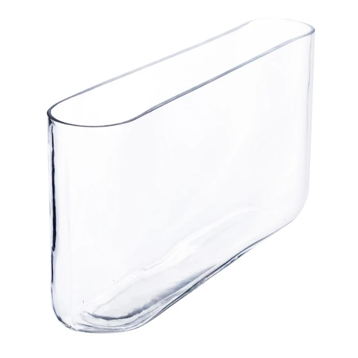 Glass Rectangle Round Edge Oval Vase, L-16"x W-3"x H-8" (Wholesale 4 PCS/Case) 3 Glass Rectangle Round Edge Oval Vase, L-16"x W-3"x H-8" (Wholesale 4 PCS/Case) - Image 3